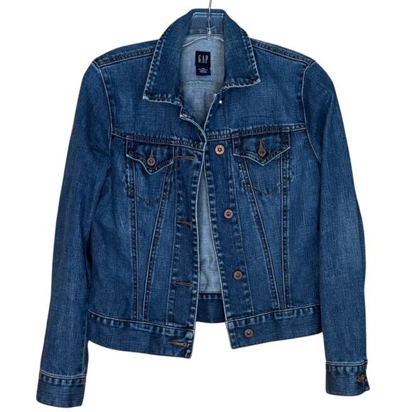 Classic Gap Jean Denim Jacket, Blue Medium Wash, Size XS, EUC - Picture 1 of 4